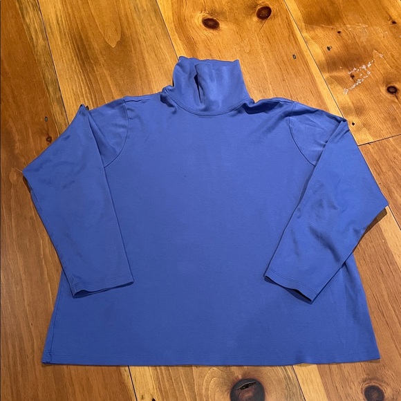 L.L.BEAN Purple 100% Supima Cotton Turtleneck Size 1X - Picture 4 of 9